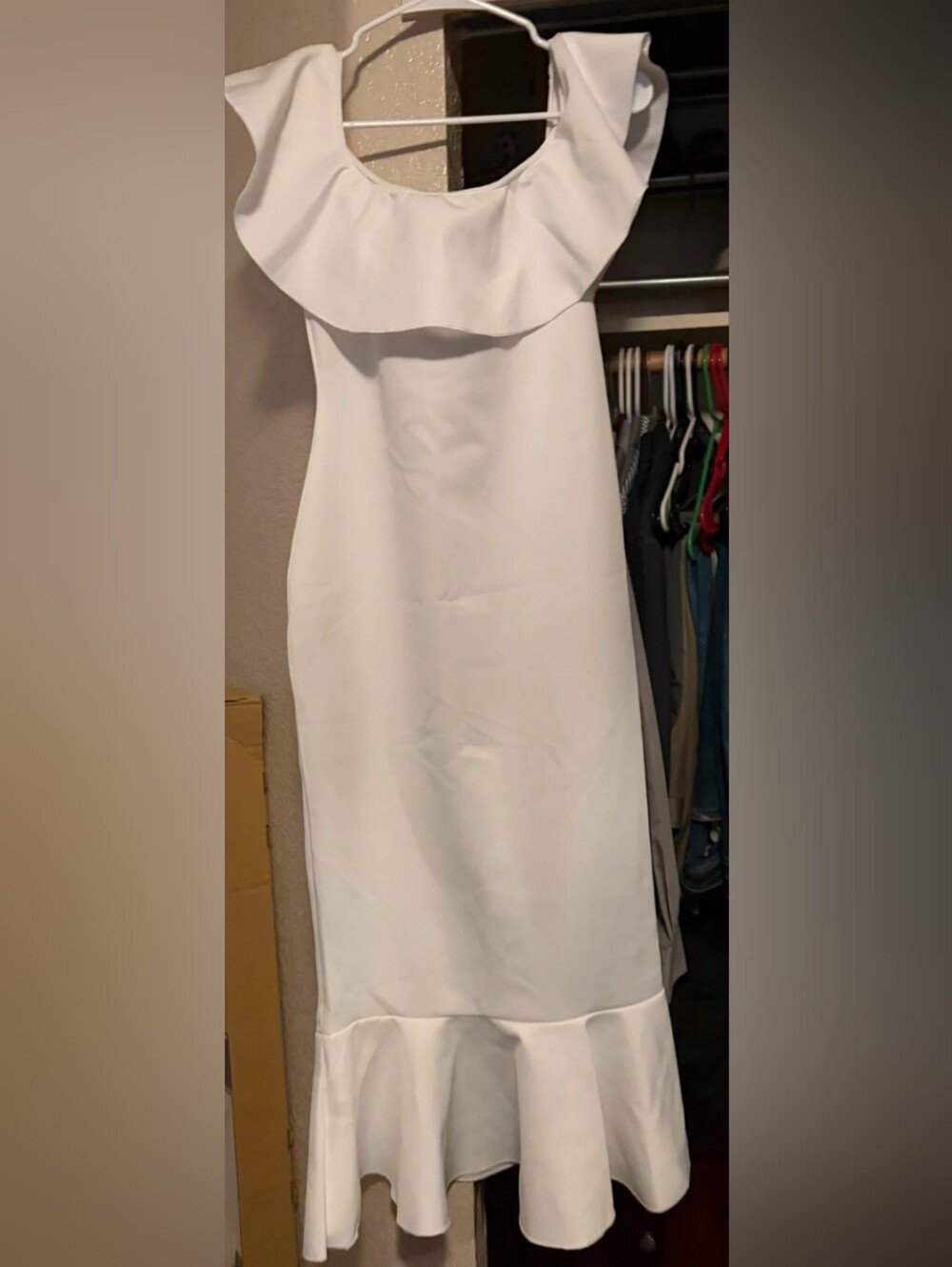 Women's White Strapless Midi Dress